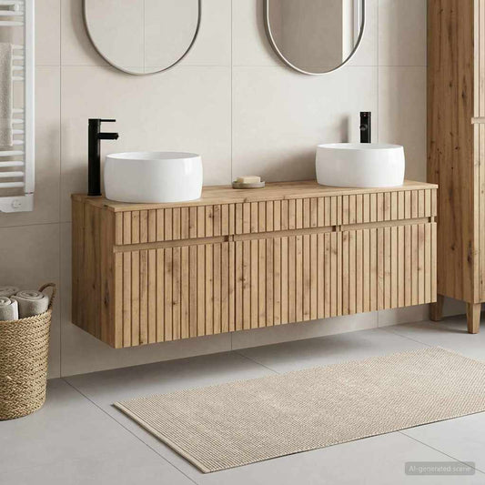 vidaXL Σετ Ντουλαπιών Μπάνιου 3 τμχ. Artisan Δρυς 49 x 44,5 x 66 εκ