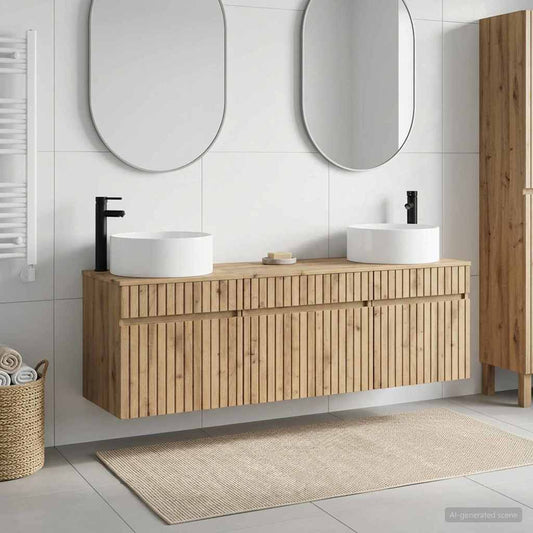 vidaXL Σετ Ντουλαπιών Μπάνιου 3 τμχ. Artisan Δρυς 49 x 44,5 x 65,5 εκ