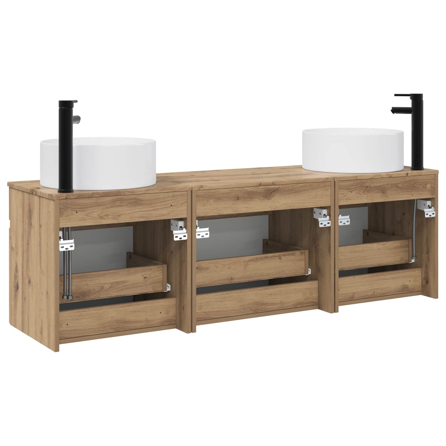 vidaXL Σετ Ντουλαπιών Μπάνιου 3 τμχ. Artisan Δρυς 49 x 44,5 x 65,5 εκ