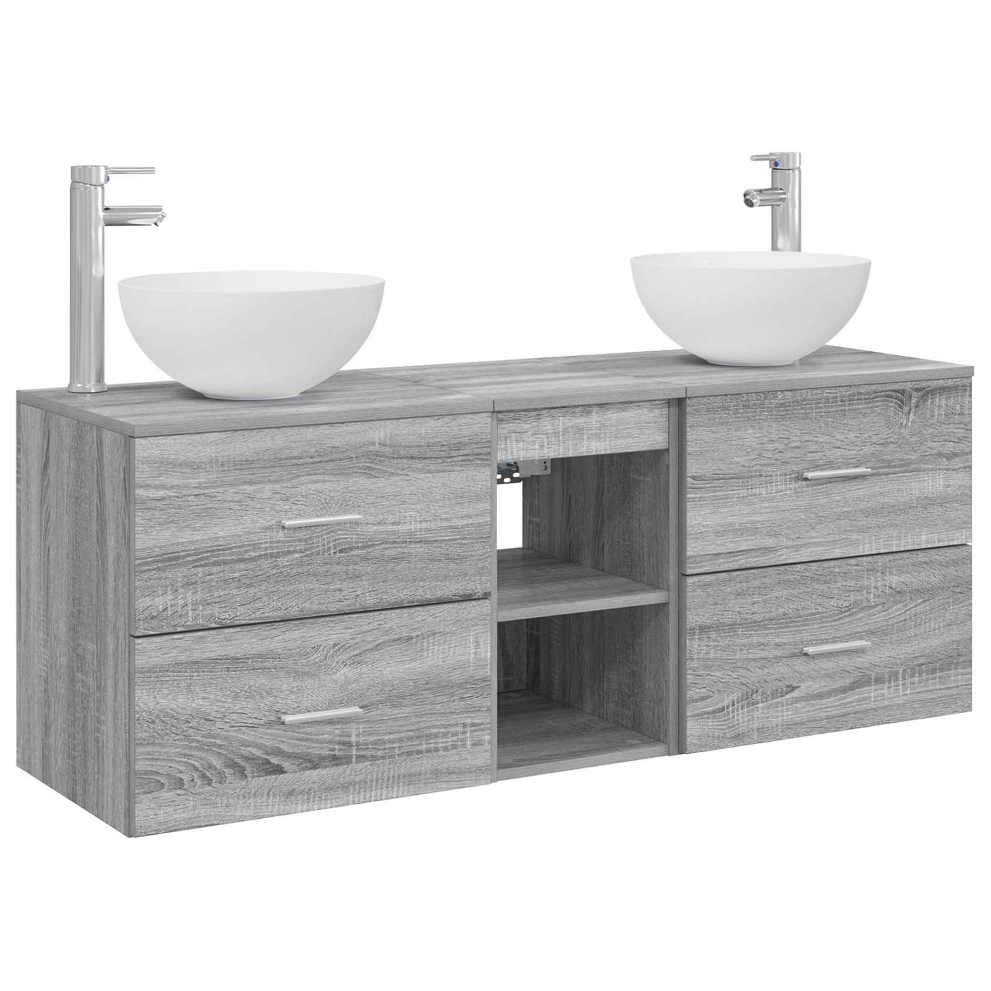 vidaXL Σετ Ντουλαπιών Μπάνιου 3 τμχ. Γκρι Sonoma 49,5 x 41 x 64,5 εκ