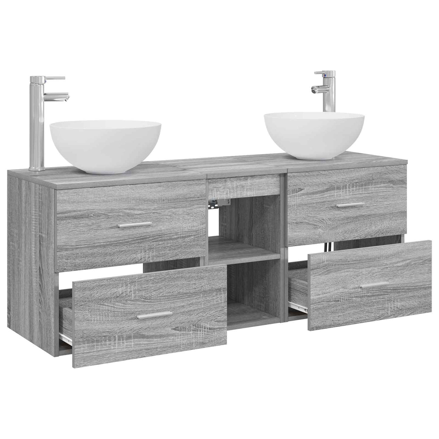 vidaXL Σετ Ντουλαπιών Μπάνιου 3 τμχ. Γκρι Sonoma 49,5 x 41 x 64,5 εκ