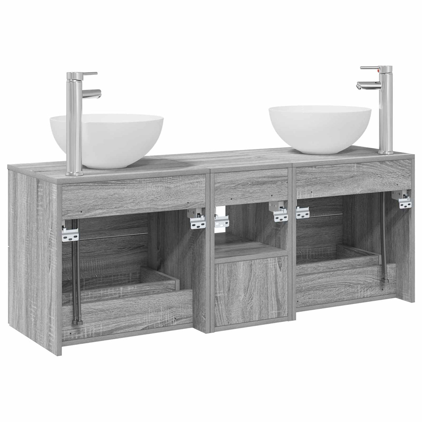 vidaXL Σετ Ντουλαπιών Μπάνιου 3 τμχ. Γκρι Sonoma 49,5 x 41 x 64,5 εκ