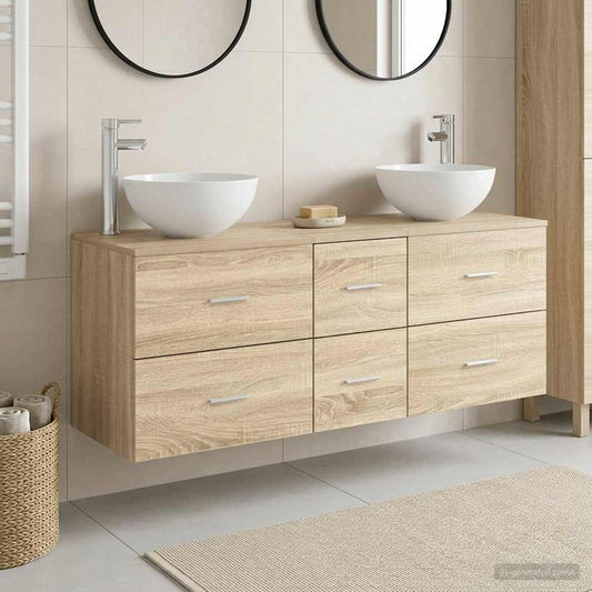 vidaXL Σετ Ντουλαπιών Μπάνιου 3 τμχ. Sonoma Δρυς 49,5 x 41 x 64,5 εκ