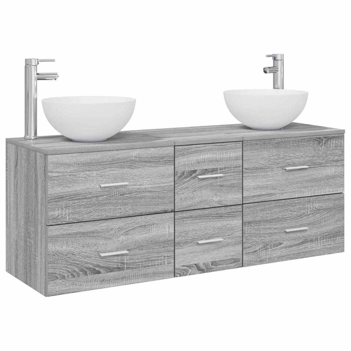 vidaXL Σετ Ντουλαπιών Μπάνιου 3 τμχ. Γκρι Sonoma 49,5 x 41 x 64,5 εκ