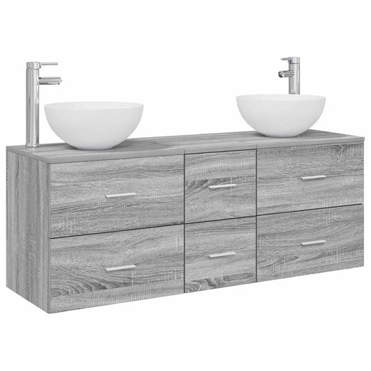 vidaXL Σετ Ντουλαπιών Μπάνιου 3 τμχ. Γκρι Sonoma 49,5 x 41 x 64,5 εκ