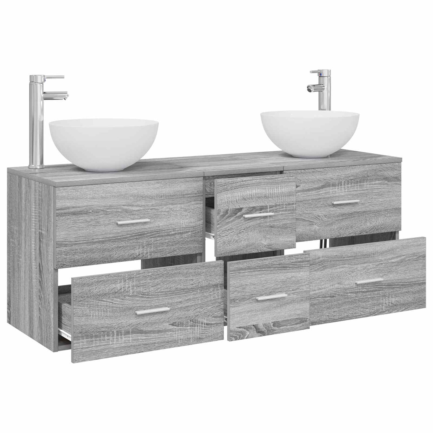 vidaXL Σετ Ντουλαπιών Μπάνιου 3 τμχ. Γκρι Sonoma 49,5 x 41 x 64,5 εκ
