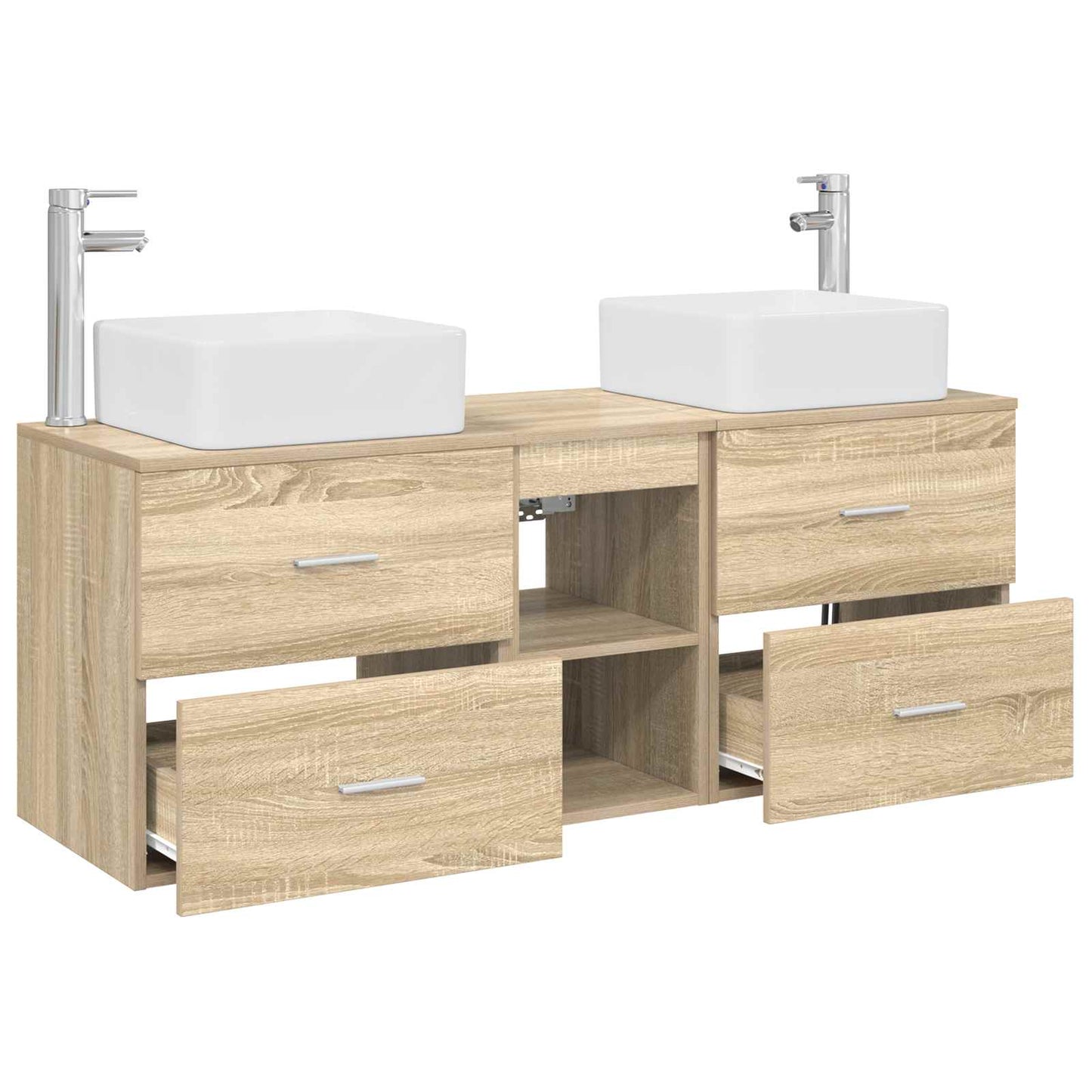vidaXL Σετ Ντουλαπιών Μπάνιου 3 τμχ. Sonoma Δρυς 49,5 x 41 x 63 εκ