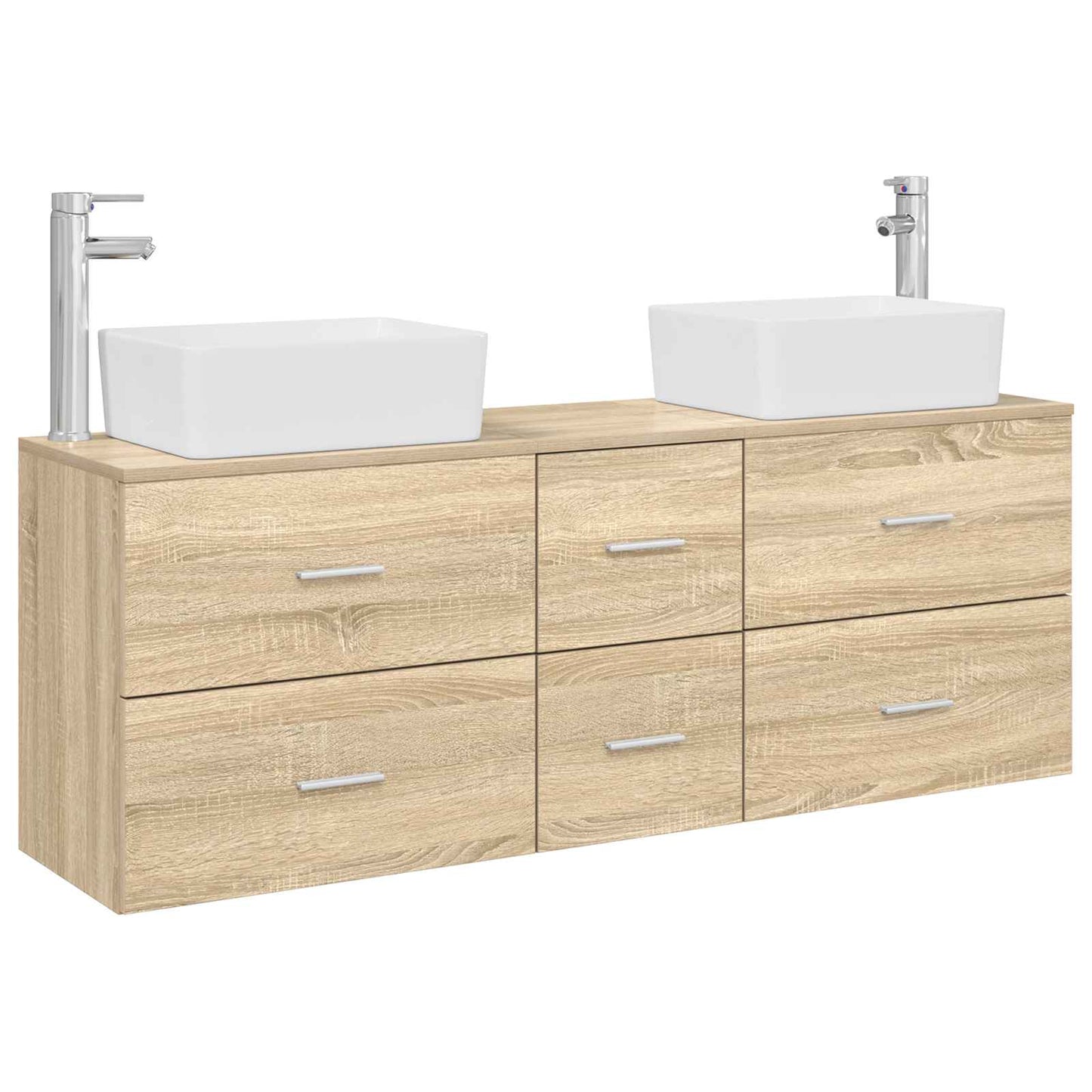 vidaXL Σετ Ντουλαπιών Μπάνιου 3 τμχ. Sonoma Δρυς 136 x 35 x 80 εκ.