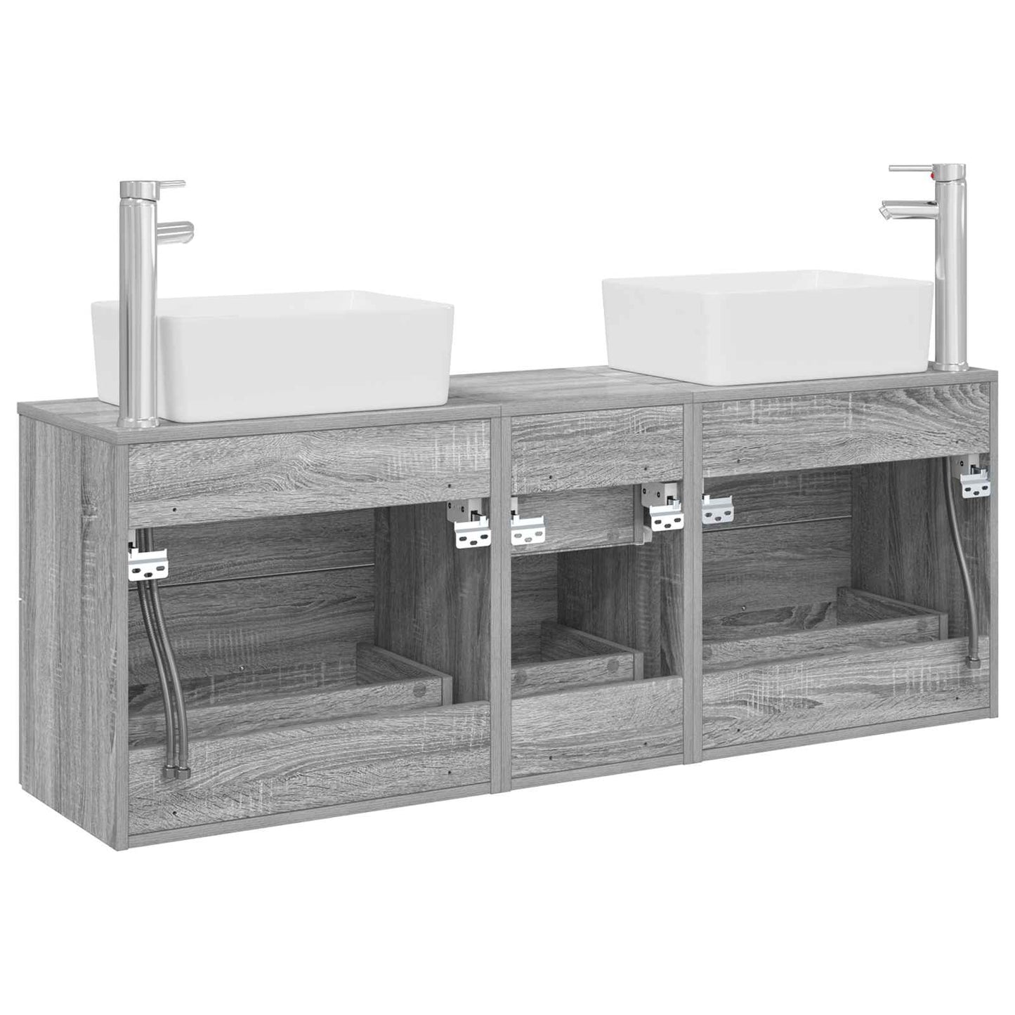 vidaXL Σετ Ντουλαπιών Μπάνιου 3 τμχ. Γκρι Sonoma 136 x 35 x 80 εκ.