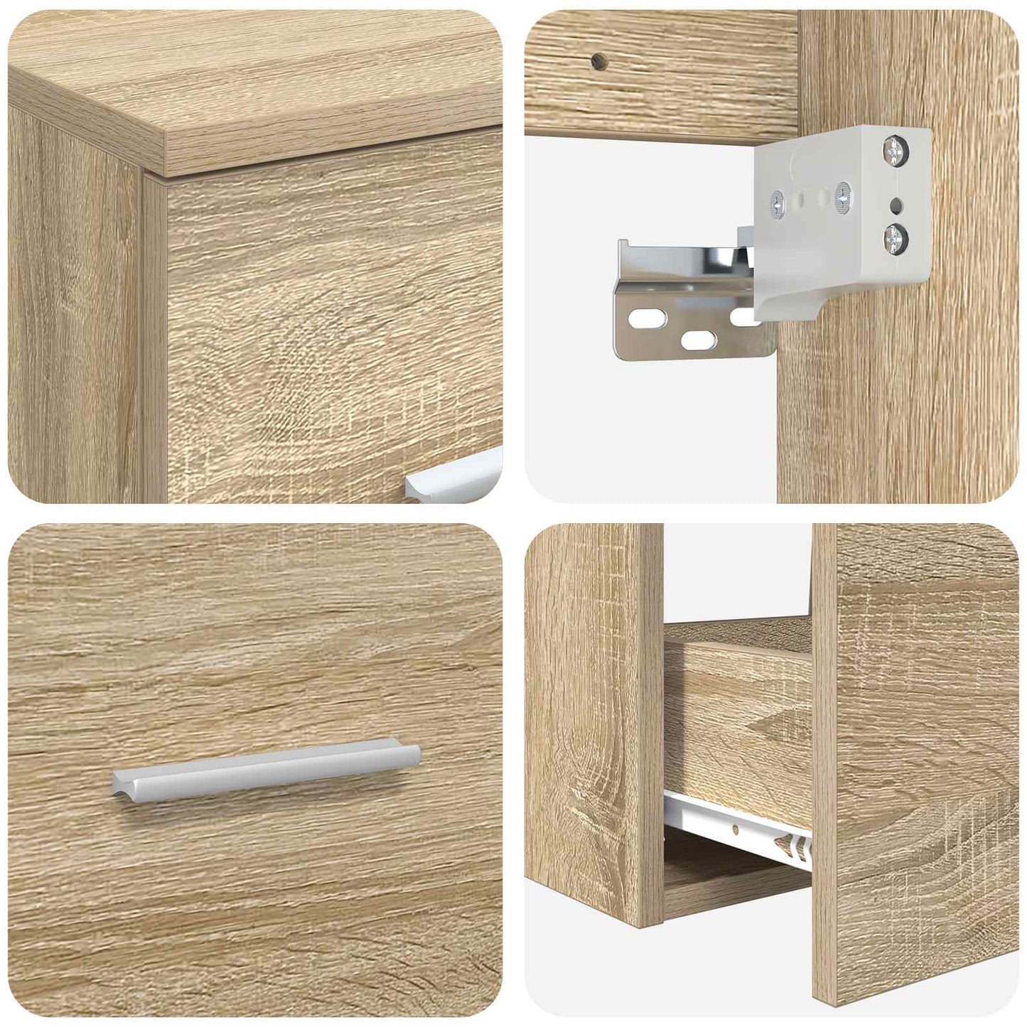 vidaXL Σετ Επίπλων Μπάνιου 3 τμχ. Sonoma Δρυς 129 x 44,5 x 80 εκ.