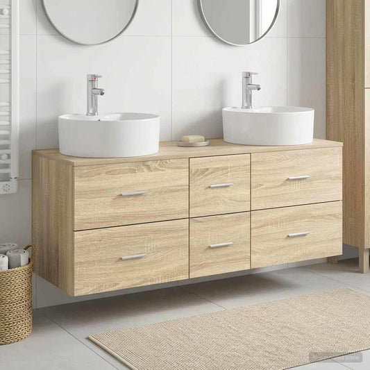 vidaXL Σετ Επίπλων Μπάνιου 3 τμχ. Sonoma Δρυς 49,5 x 44,5 x 65 εκ