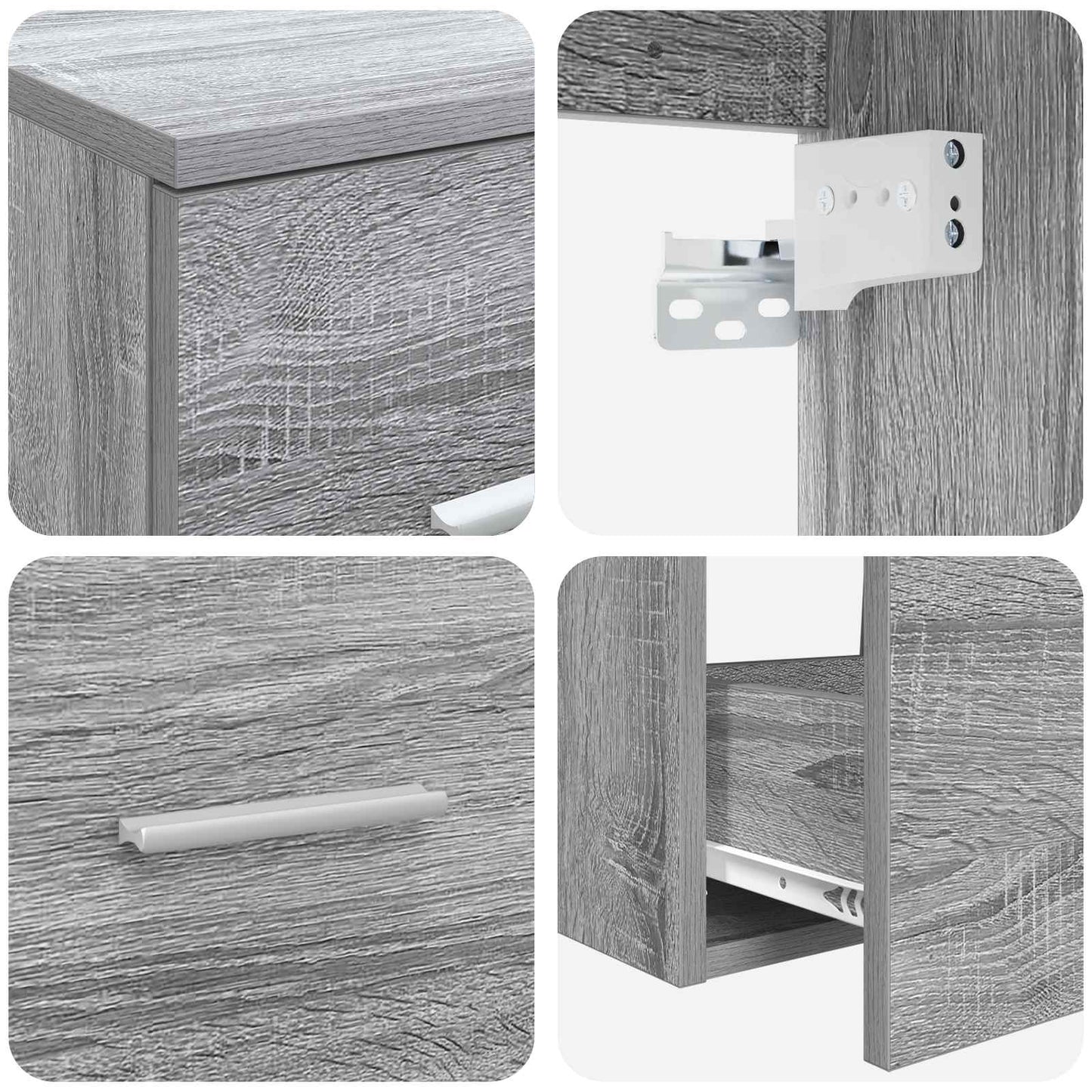 vidaXL Σετ Επίπλων Μπάνιου 3 τμχ. Γκρι Sonoma 129 x 44,5 x 80 εκ.