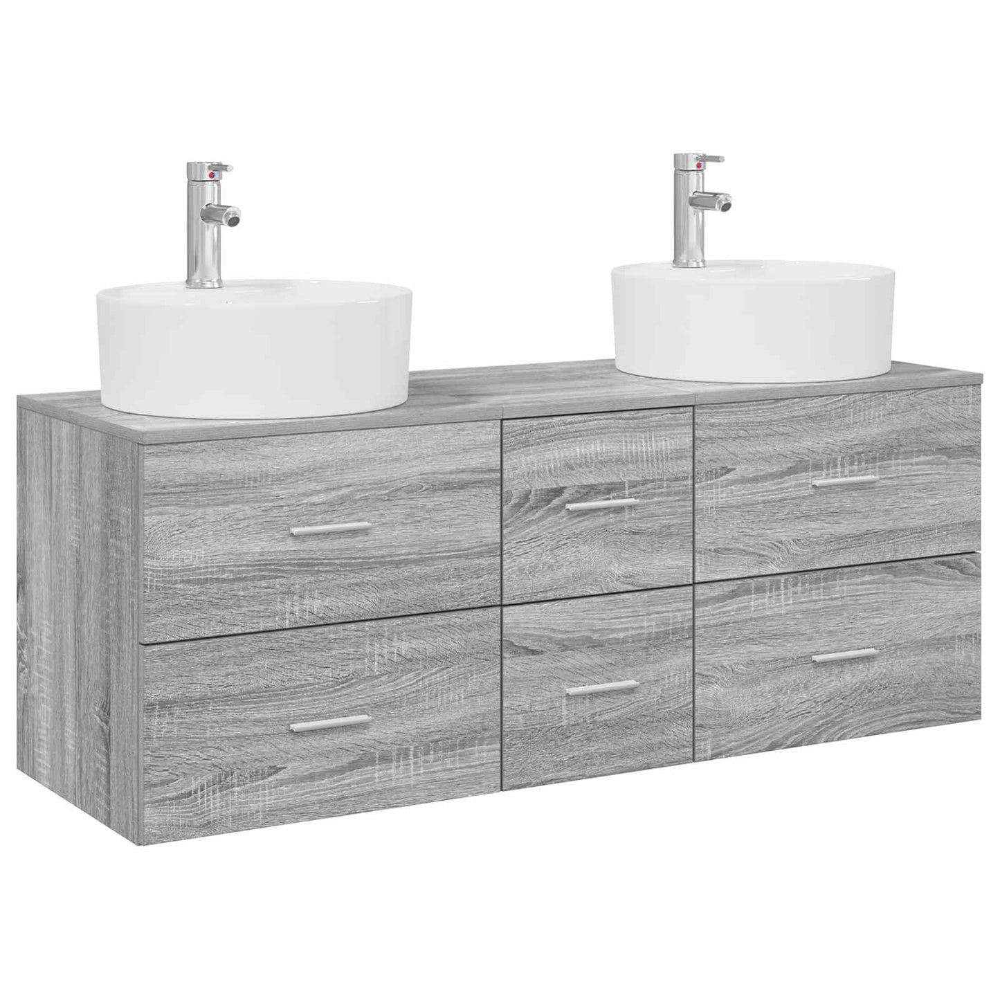 vidaXL Σετ Επίπλων Μπάνιου 3 τμχ. Γκρι Sonoma 129 x 44,5 x 80 εκ.