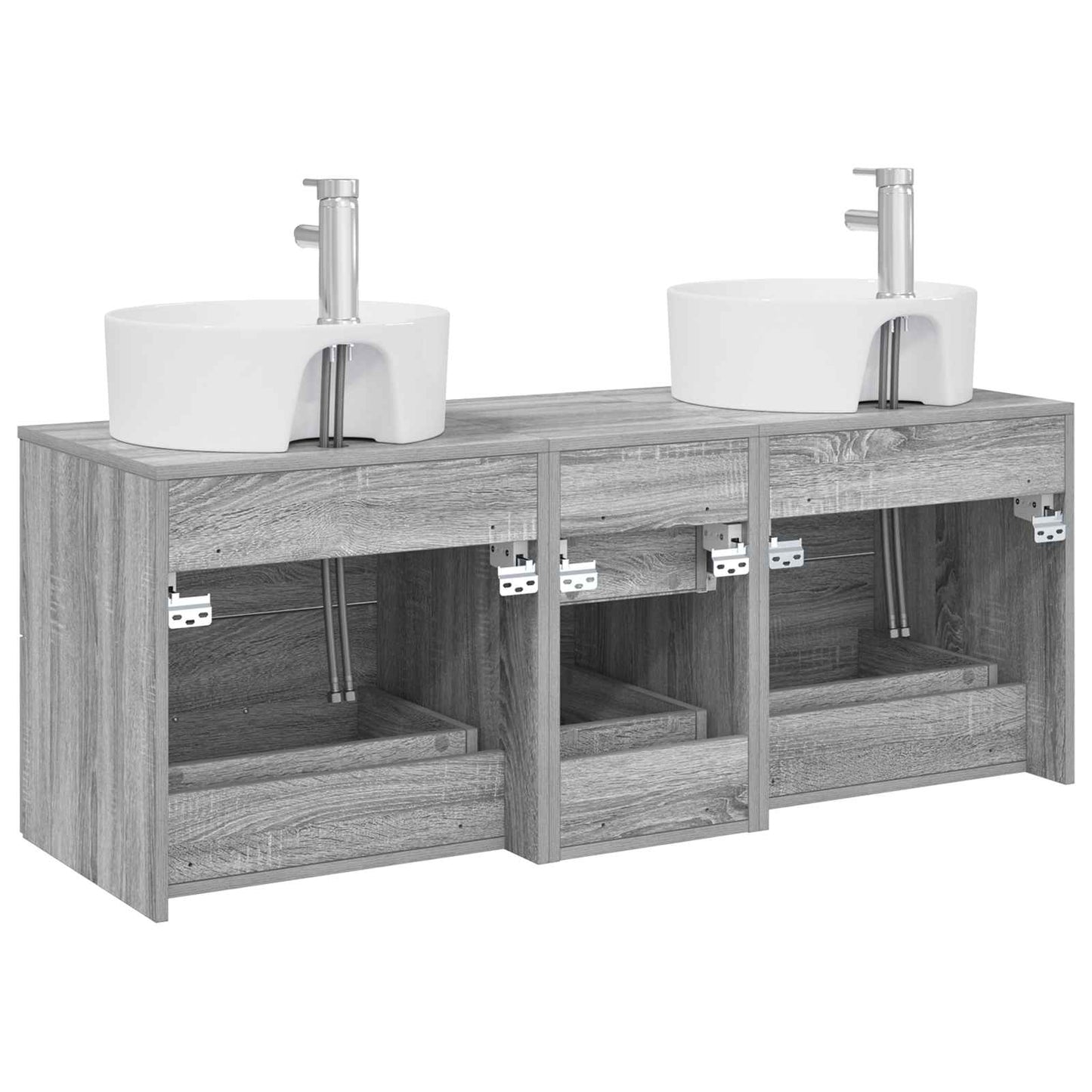 vidaXL Σετ Επίπλων Μπάνιου 3 τμχ. Γκρι Sonoma 129 x 44,5 x 80 εκ.
