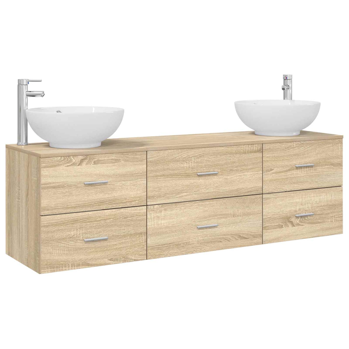 vidaXL Σετ Επίπλων Μπάνιου 3 τμχ. Sonoma Δρυς 49,5 x 44,5 x 65 εκ