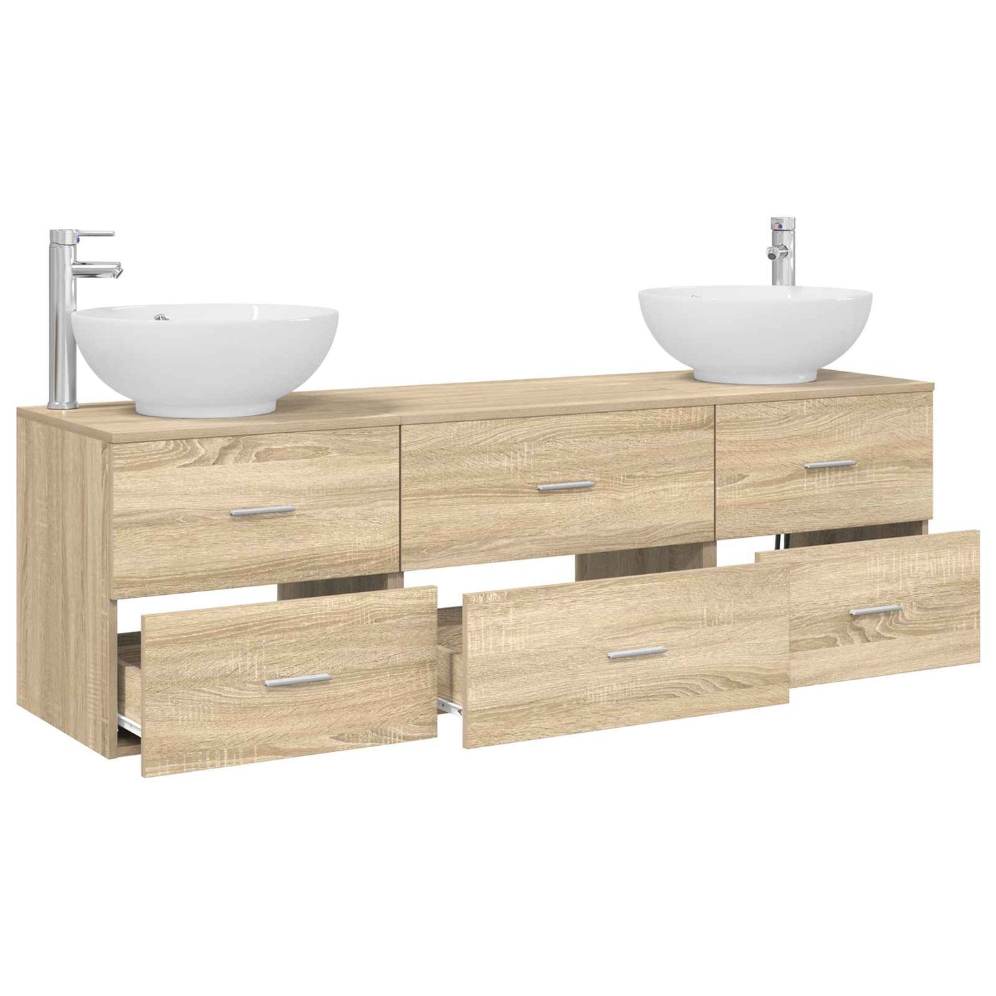 vidaXL Σετ Επίπλων Μπάνιου 3 τμχ. Sonoma Δρυς 49,5 x 44,5 x 65 εκ
