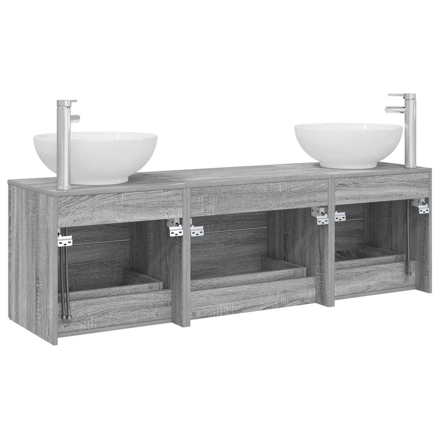 vidaXL Σετ Επίπλων Μπάνιου 3 τμχ. Γκρι Sonoma 49,5 x 44,5 x 65 εκ