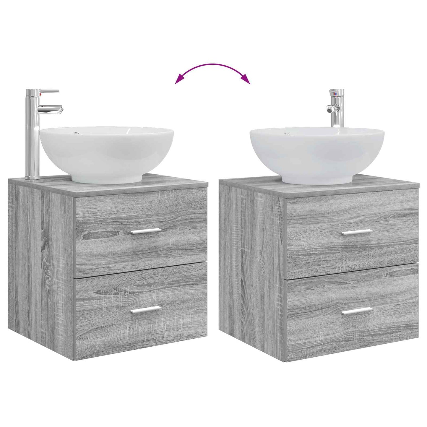vidaXL Σετ Επίπλων Μπάνιου 3 τμχ. Γκρι Sonoma 49,5 x 44,5 x 65 εκ