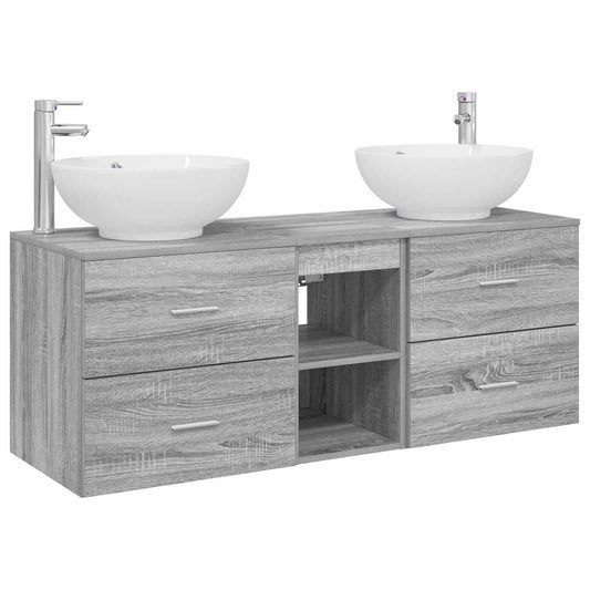vidaXL Σετ Επίπλων Μπάνιου 3 τμχ. Γκρι Sonoma 49,5 x 44,5 x 65 εκ