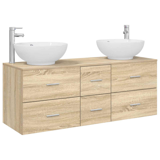 vidaXL Σετ Επίπλων Μπάνιου 3 τμχ. Sonoma Δρυς 49,5 x 44,5 x 65 εκ