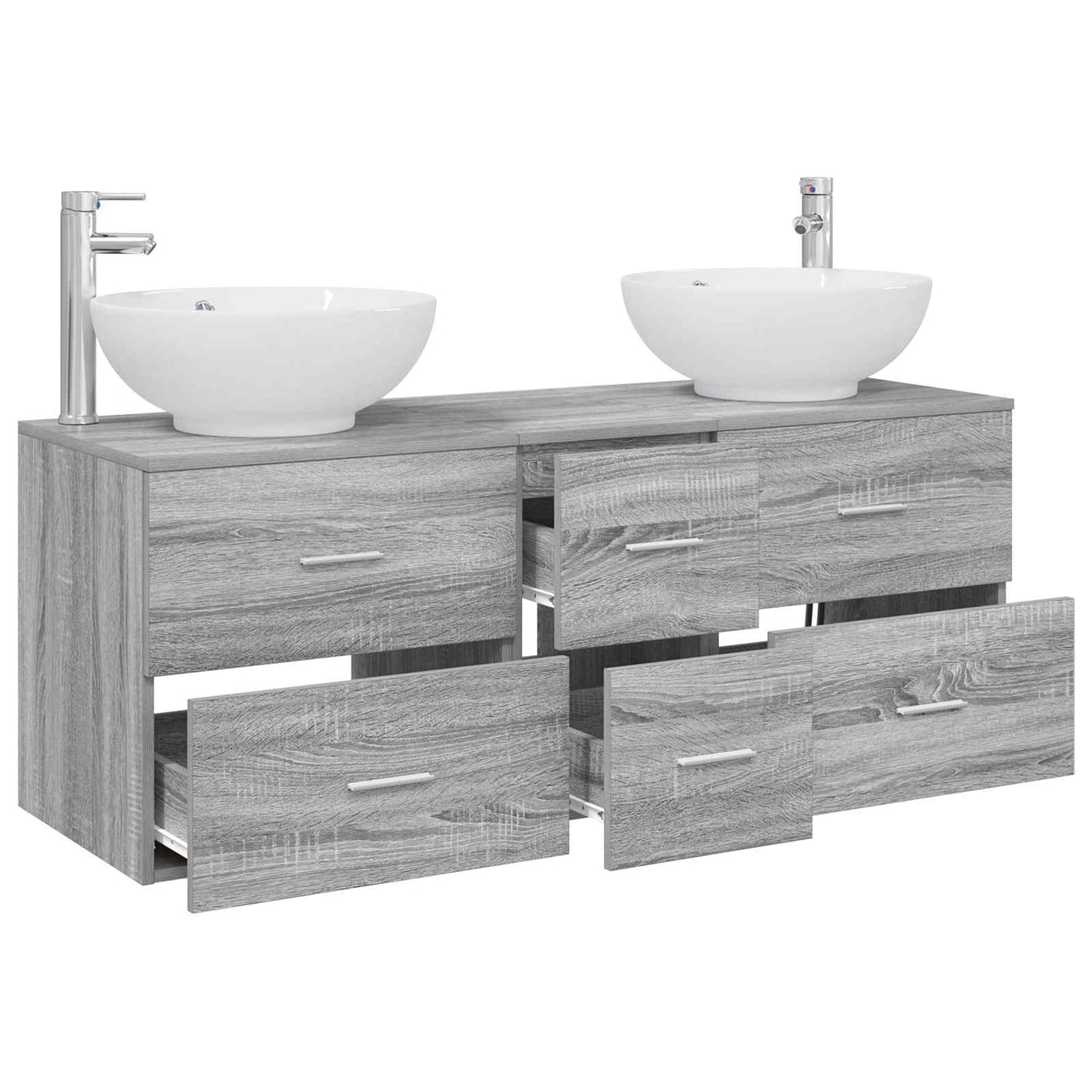 vidaXL Σετ Επίπλων Μπάνιου 3 τμχ. Γκρι Sonoma 129 x 44,5 x 80 εκ.