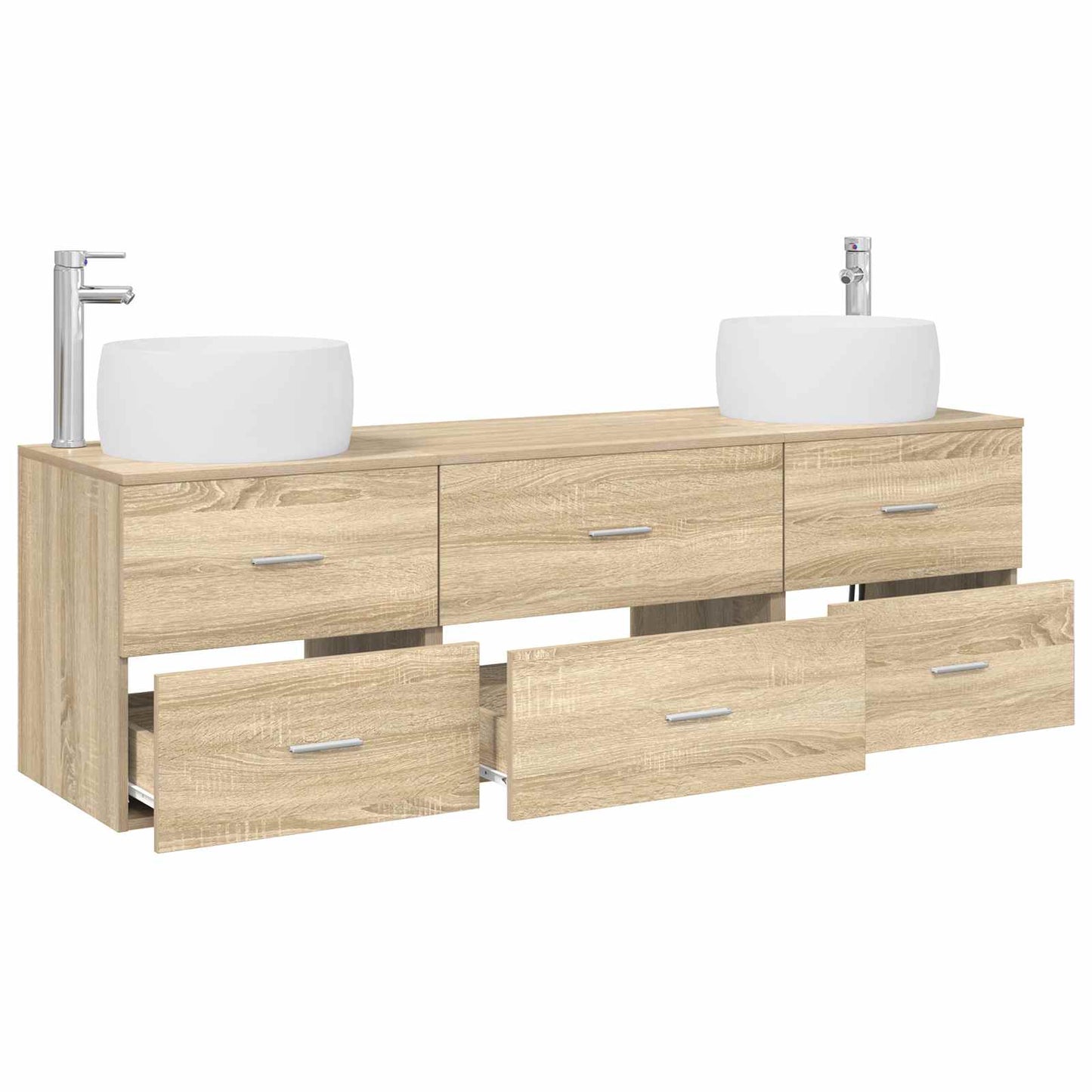 vidaXL Σετ Επίπλων Μπάνιου 3 τμχ. Sonoma Δρυς 49,5 x 44,5 x 66 εκ