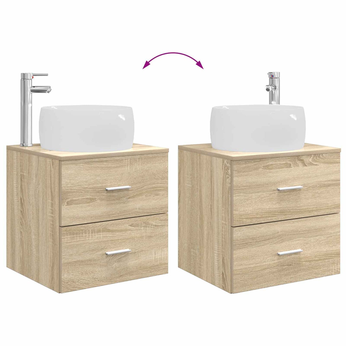 vidaXL Σετ Επίπλων Μπάνιου 3 τμχ. Sonoma Δρυς 49,5 x 44,5 x 66 εκ