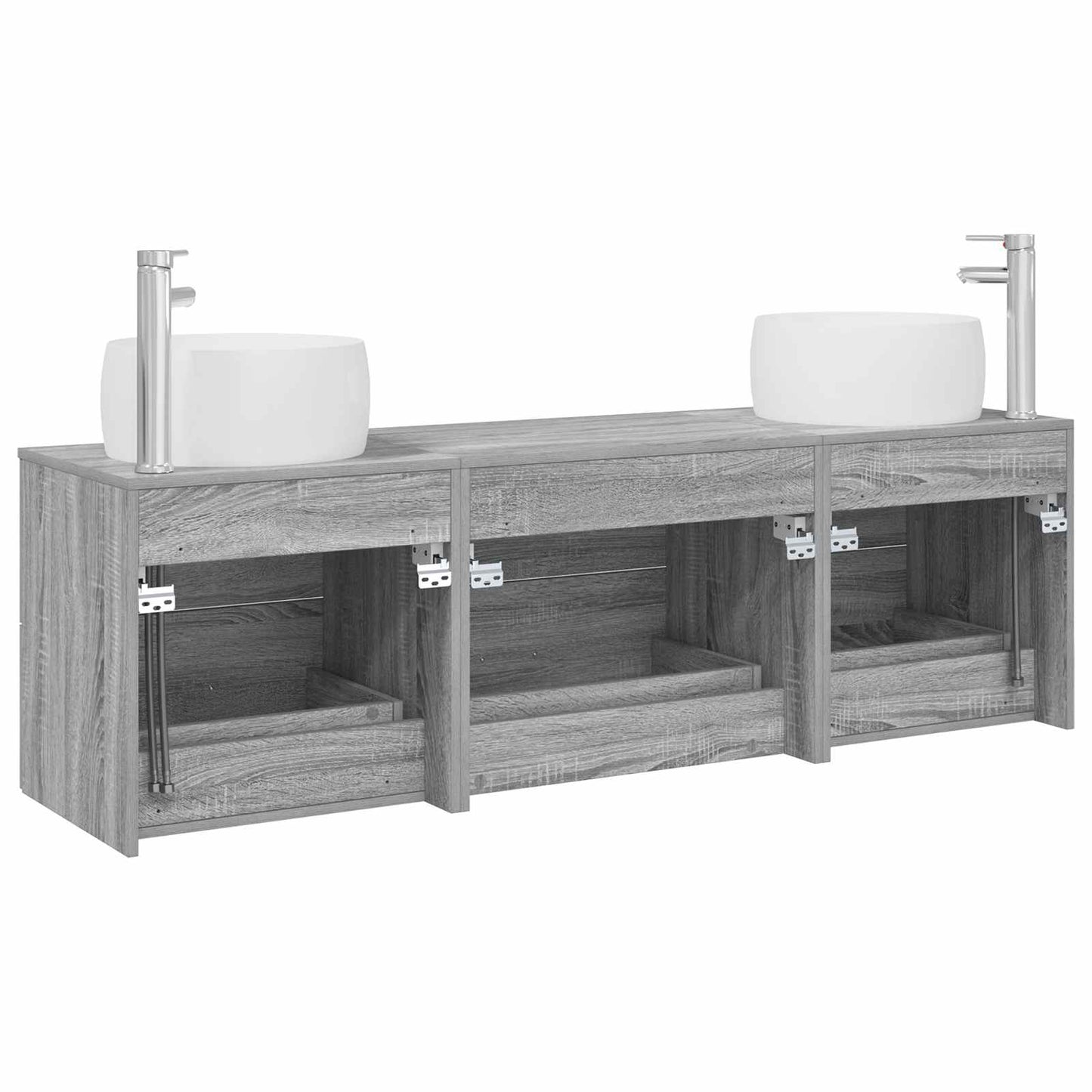 vidaXL Σετ Επίπλων Μπάνιου 3 τμχ. Γκρι Sonoma 49,5 x 44,5 x 66 εκ