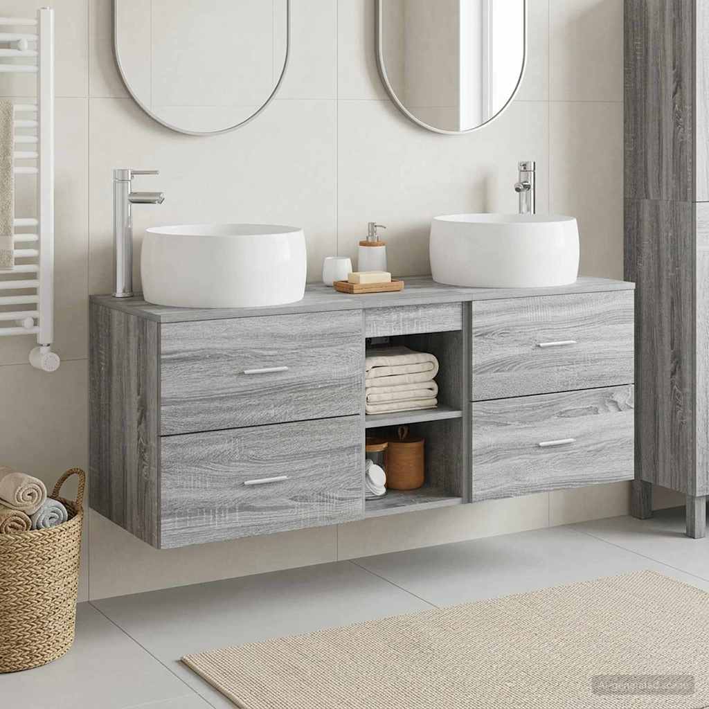 vidaXL Σετ Επίπλων Μπάνιου 3 τμχ. Γκρι Sonoma 49,5 x 44,5 x 66 εκ