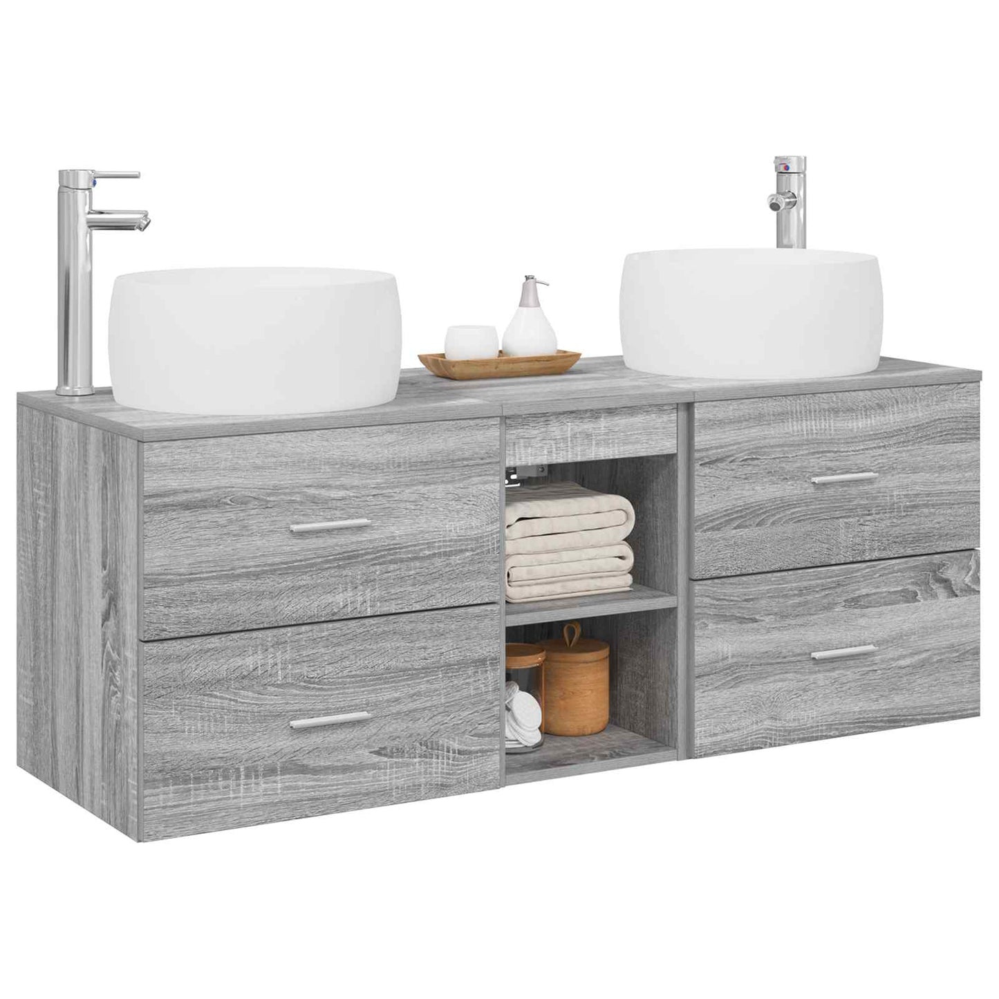 vidaXL Σετ Επίπλων Μπάνιου 3 τμχ. Γκρι Sonoma 49,5 x 44,5 x 66 εκ