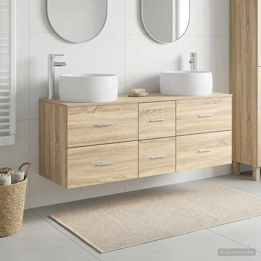 vidaXL Σετ Επίπλων Μπάνιου 3 τμχ. Sonoma Δρυς 49,5 x 44,5 x 66 εκ