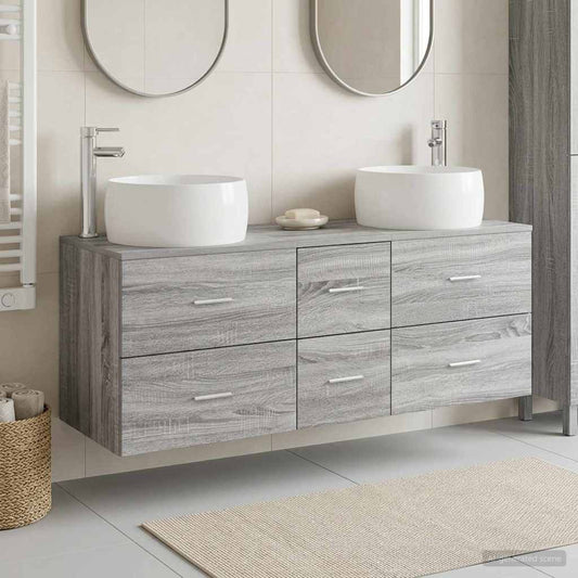 vidaXL Σετ Επίπλων Μπάνιου 3 τμχ. Γκρι Sonoma 49,5 x 44,5 x 66 εκ