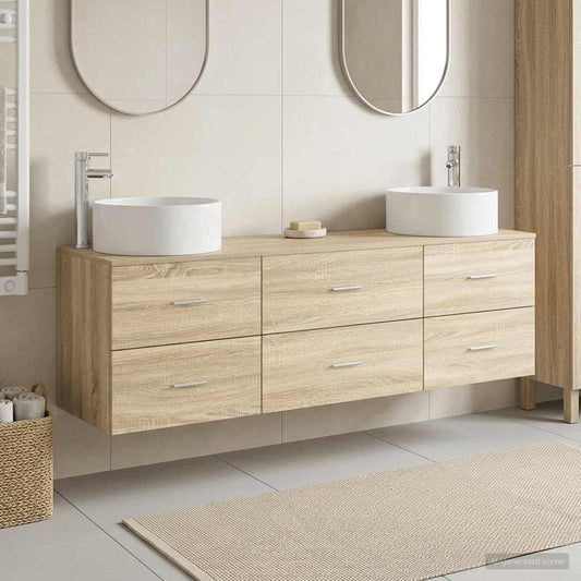 vidaXL Σετ Επίπλων Μπάνιου 3 τμχ. Sonoma Δρυς 49,5 x 44,5 x 65,5 εκ