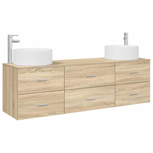 vidaXL Σετ Επίπλων Μπάνιου 3 τμχ. Sonoma Δρυς 49,5 x 44,5 x 65,5 εκ