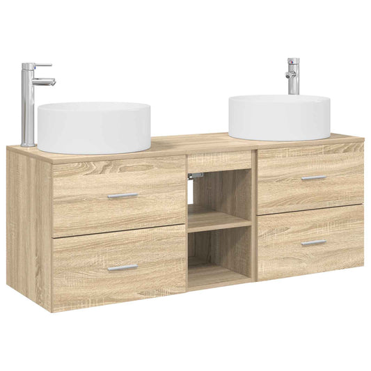 vidaXL Σετ Επίπλων Μπάνιου 3 τμχ. Sonoma Δρυς 49,5 x 44,5 x 65,5 εκ