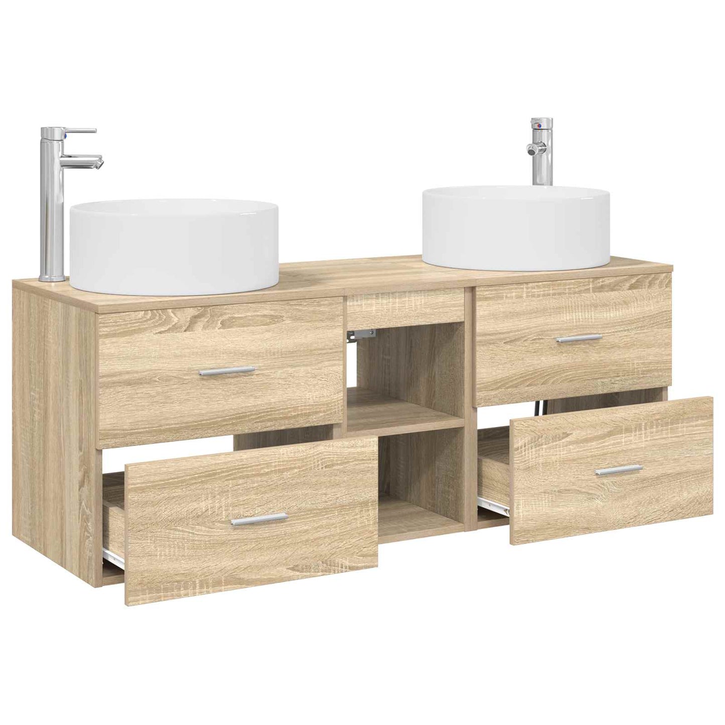 vidaXL Σετ Επίπλων Μπάνιου 3 τμχ. Sonoma Δρυς 129 x 44,5 x 80 εκ.