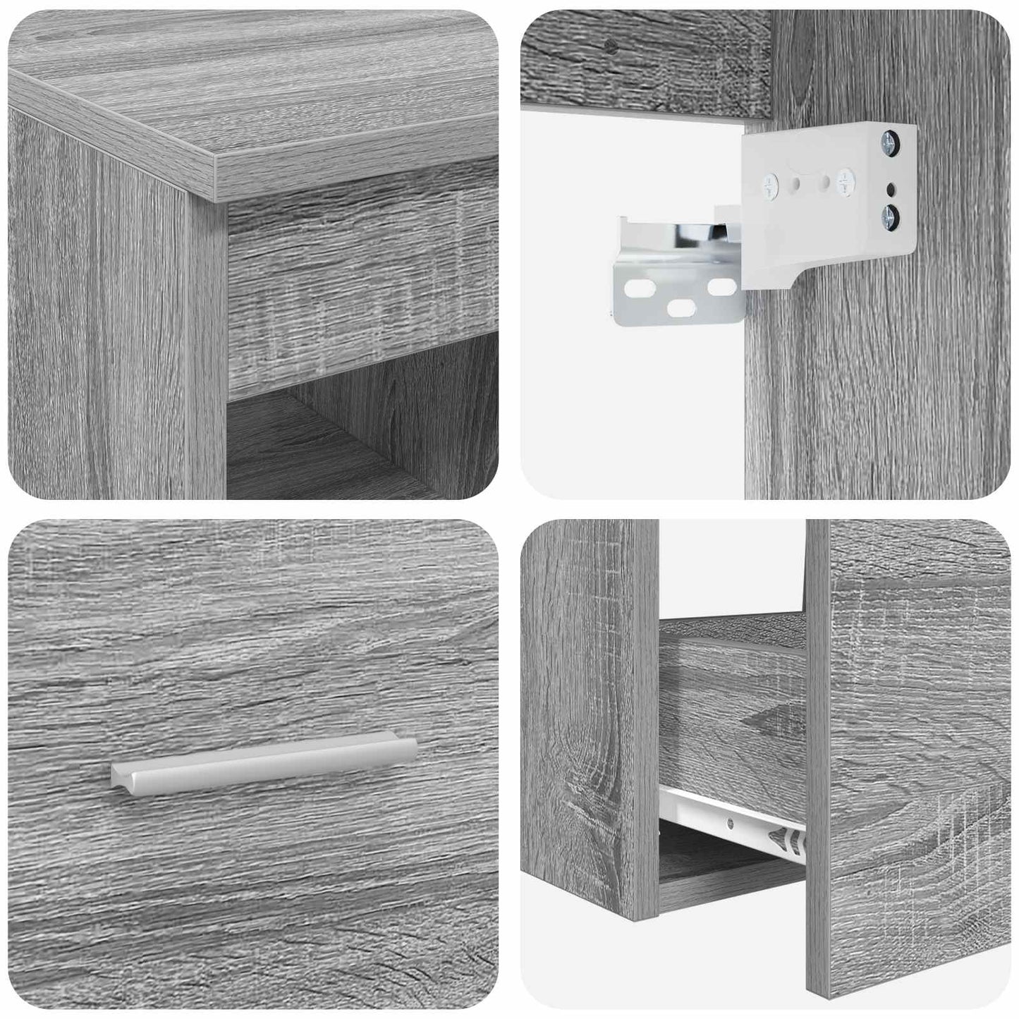 vidaXL Σετ Επίπλων Μπάνιου 3 τμχ. Γκρι Sonoma 129 x 44,5 x 80 εκ.