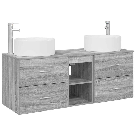 vidaXL Σετ Επίπλων Μπάνιου 3 τμχ. Γκρι Sonoma 49,5 x 44,5 x 65,5 εκ