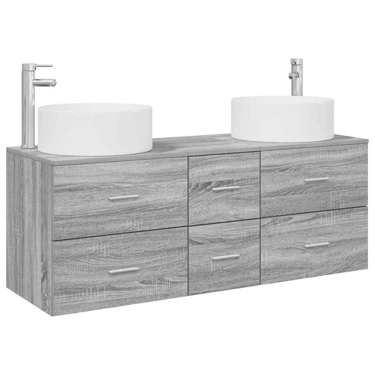 vidaXL Σετ Επίπλων Μπάνιου 3 τμχ. Γκρι Sonoma 49,5 x 44,5 x 65,5 εκ