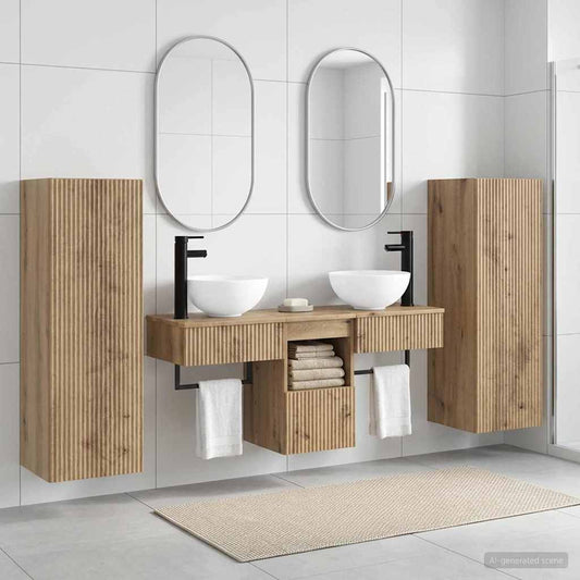 vidaXL Σετ Επίπλων Μπάνιου 5 τμχ. Artisan Δρυς 33 x 34,5 x 100 εκ