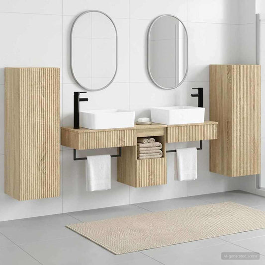 vidaXL Σετ Επίπλων Μπάνιου 5 τμχ. Sonoma Δρυς 33 x 34,5 x 100 εκ