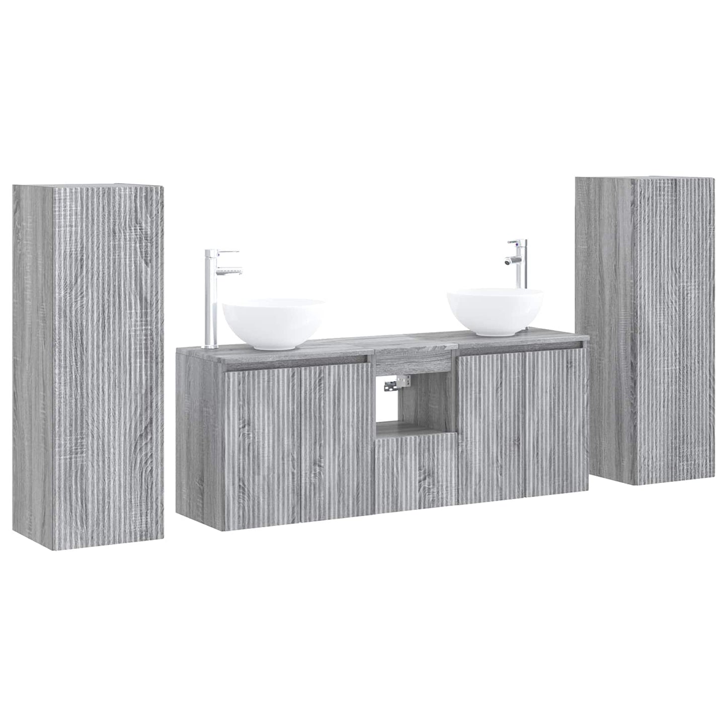 vidaXL Σετ Επίπλων Μπάνιου 5 τμχ. Γκρι Sonoma 33 x 34,5 x 100 εκ