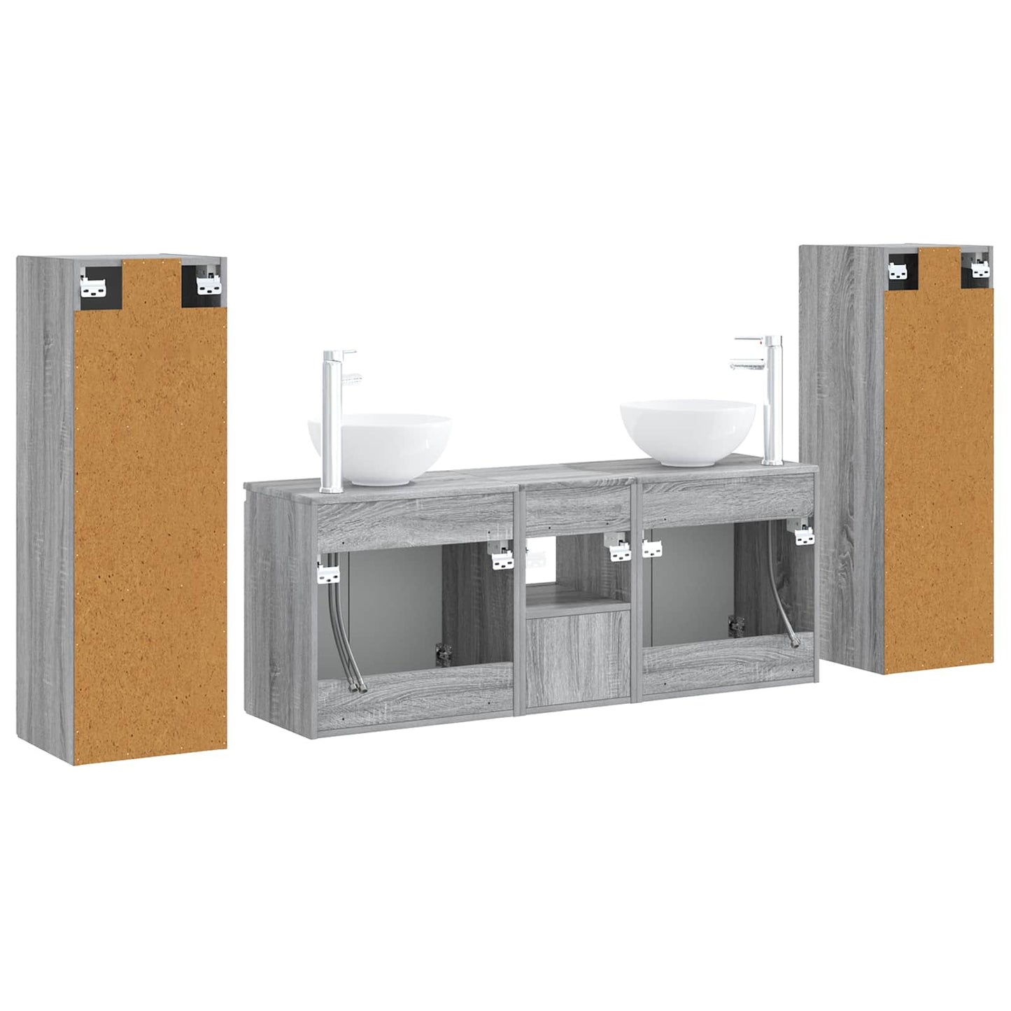 vidaXL Σετ Επίπλων Μπάνιου 5 τμχ. Γκρι Sonoma 33 x 34,5 x 100 εκ