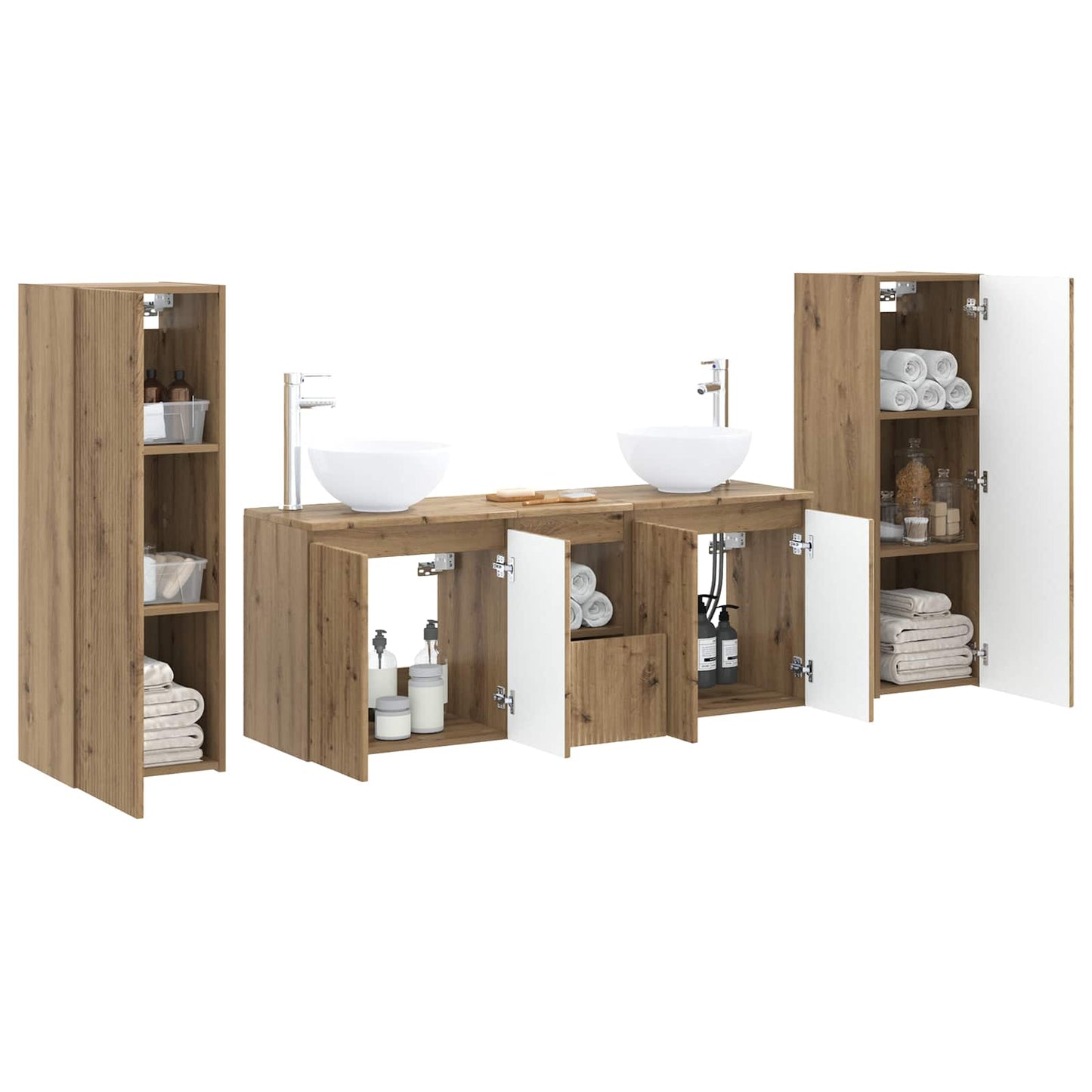 vidaXL Σετ Επίπλων Μπάνιου 5 τμχ. Artisan Δρυς 33 x 34,5 x 100 εκ