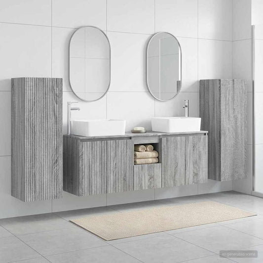 vidaXL Σετ Επίπλων Μπάνιου 5 τμχ. Γκρι Sonoma 33 x 34,5 x 100 εκ