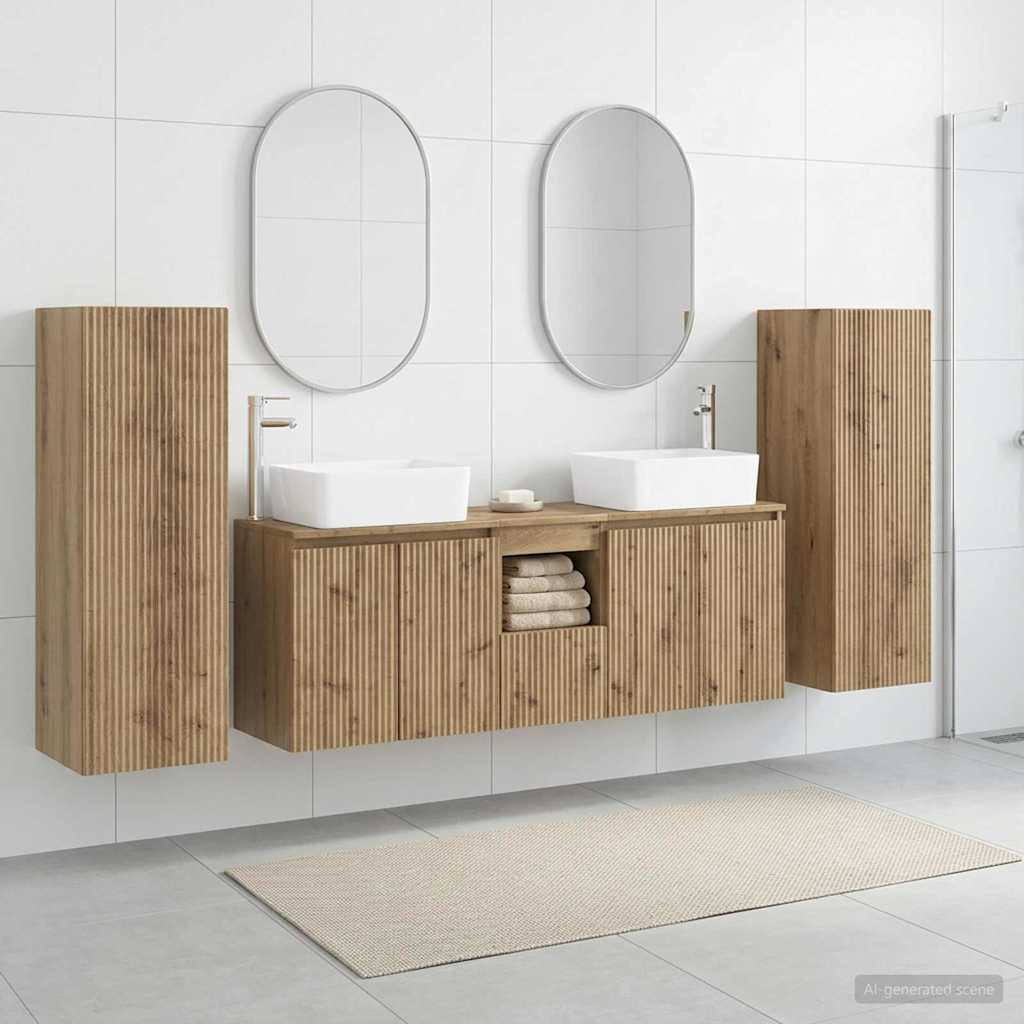 vidaXL Σετ Επίπλων Μπάνιου 5 τμχ. Artisan Δρυς 33 x 34,5 x 100 εκ
