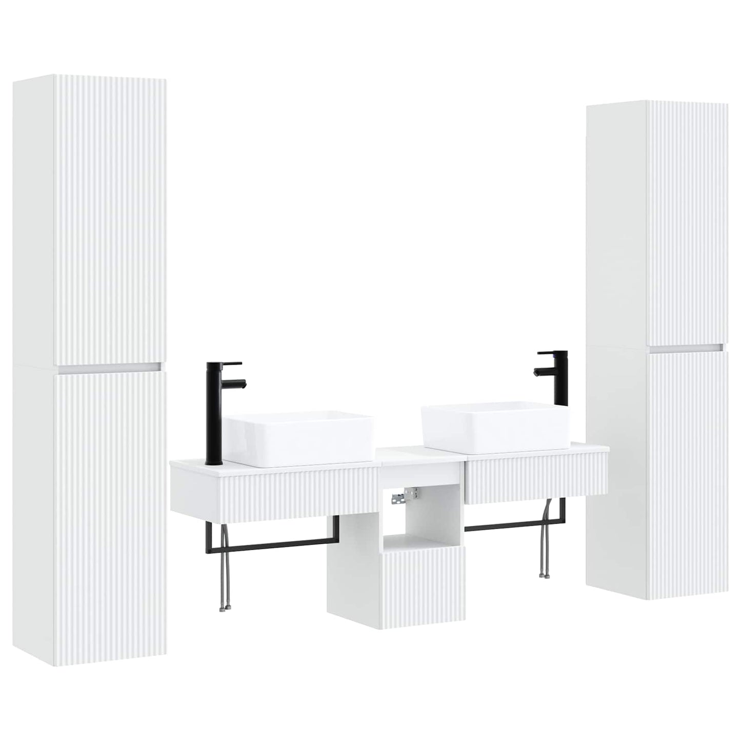 vidaXL Σετ Επίπλων Μπάνιου 5 τμχ. Λευκό 33 x 34,5 x 160 εκ