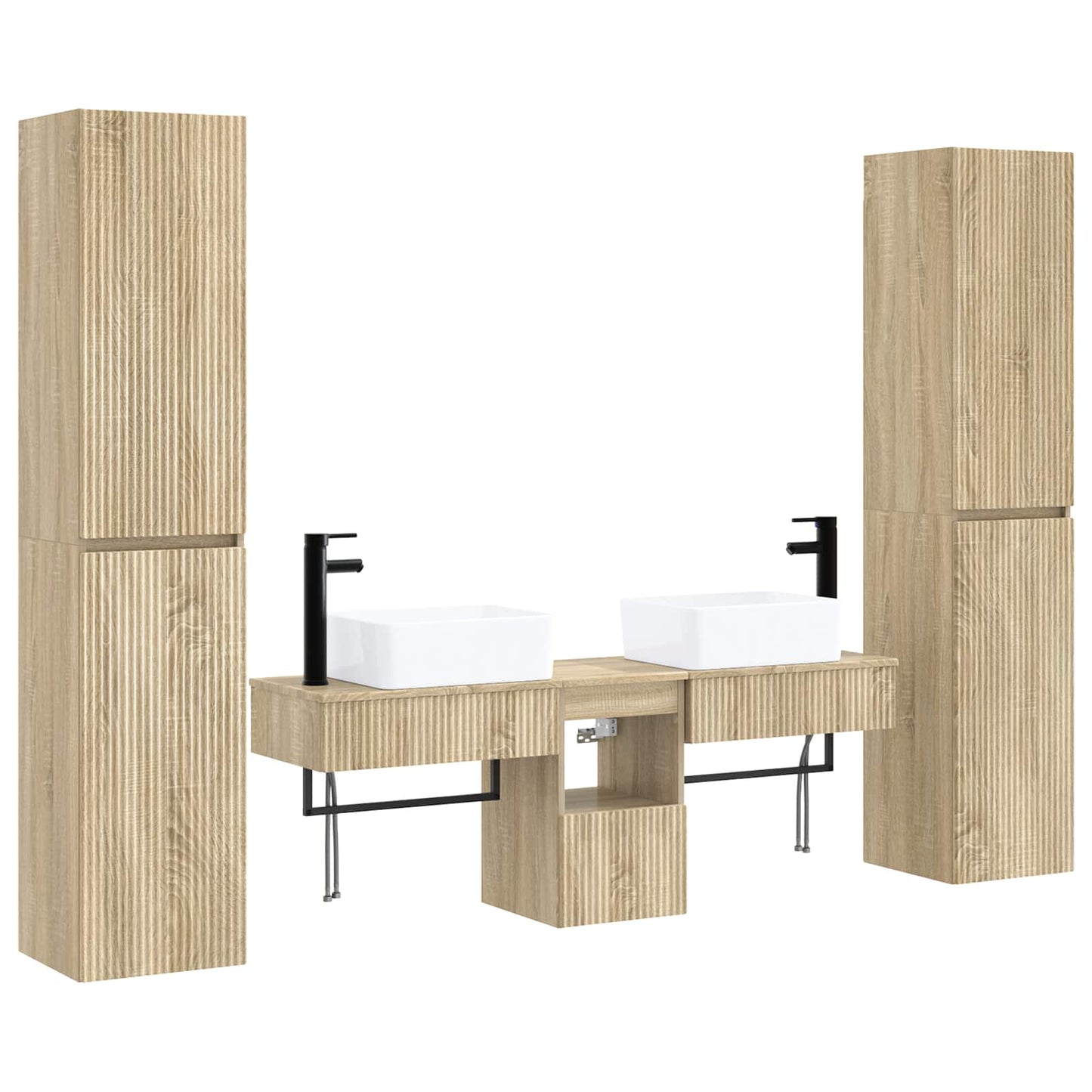 vidaXL Σετ Επίπλων Μπάνιου 5 τμχ. Sonoma Δρυς 33 x 34,5 x 160 εκ