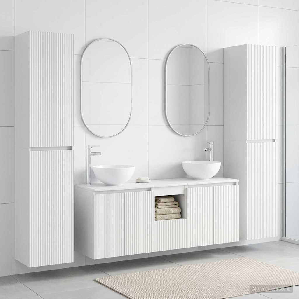 vidaXL Σετ Επίπλων Μπάνιου 5 τμχ. Λευκό 195 x 35 x 100 cm