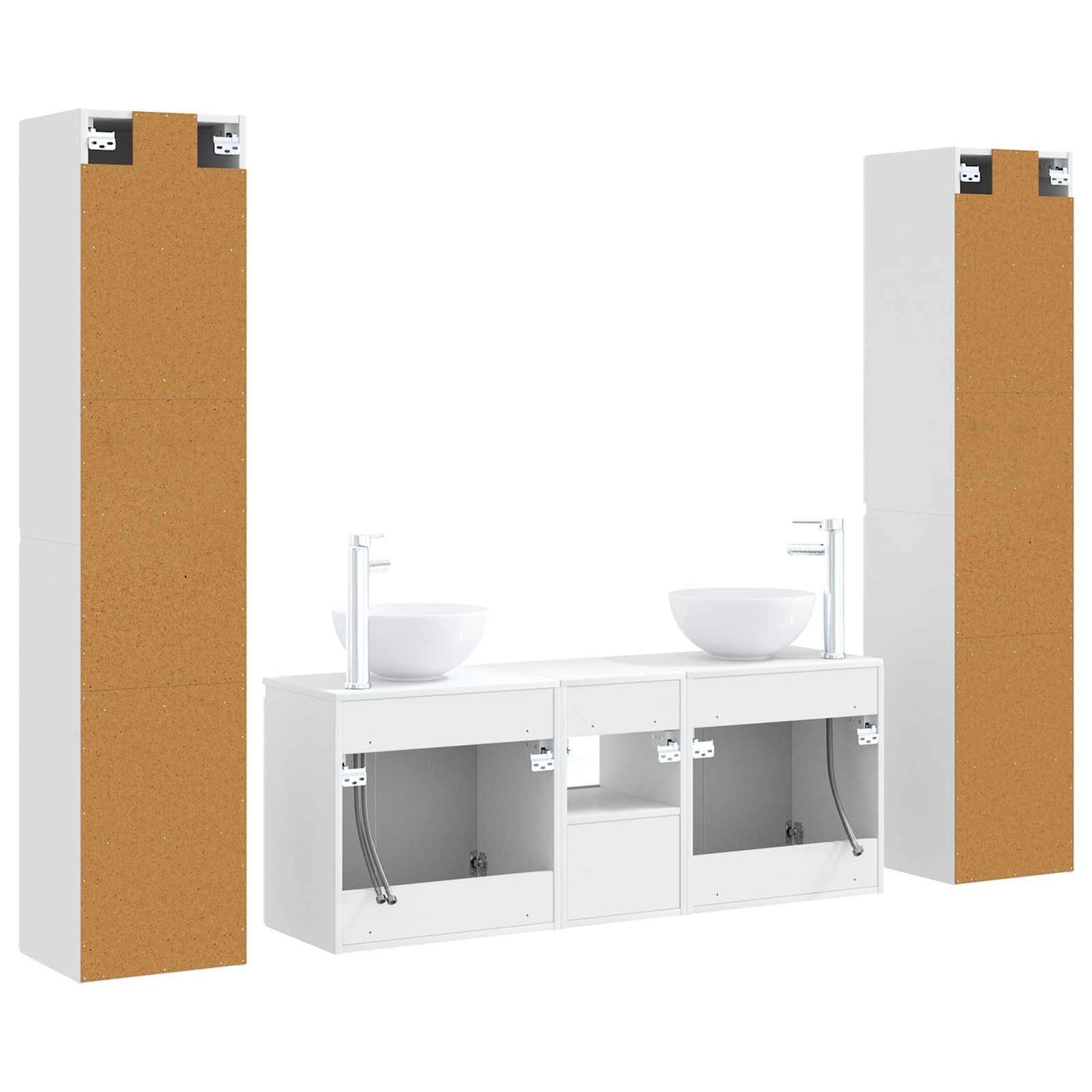 vidaXL Σετ Επίπλων Μπάνιου 5 τμχ. Λευκό 195 x 35 x 100 cm